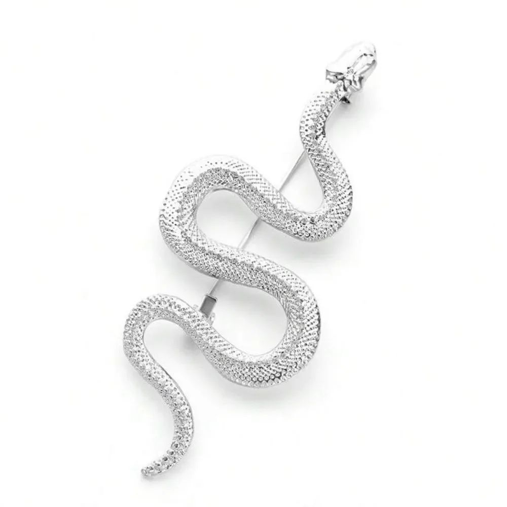 Stylish Silver Snake Brooch A1588
